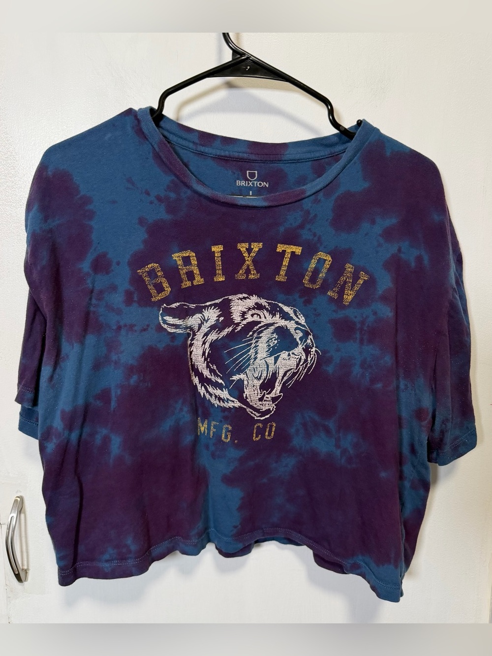 Brixton Blue & Purple Tie Dye Grapic Tee - Cropped